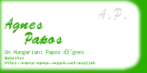 agnes papos business card